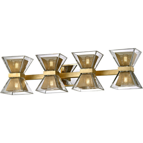 Expression LED 28 inch Gold Leaf Bath And Vanity Wall Light, Clear Glass