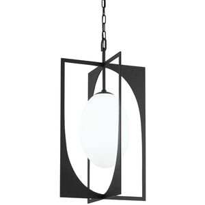 Enzo 1 Light 10 inch Black Iron Pendant Ceiling Light