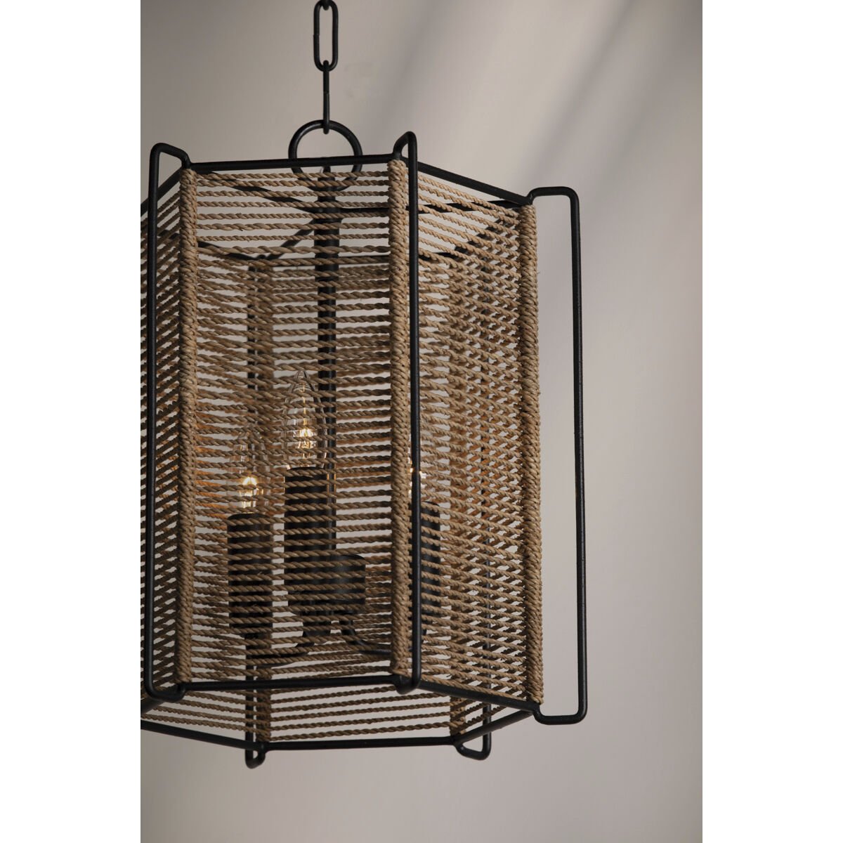 Ramon 3 Light 13 inch Textured Black Indoor Lantern Ceiling Light