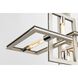 Enigma 7 Light 25 inch Silver Leaf W Stainless Accent Chandelier Ceiling Light