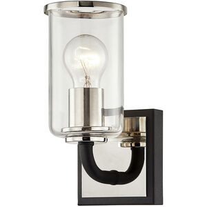 Aeon 1 Light 5 inch Carbide Black and Polished Nickel Bath And Vanity Wall Light