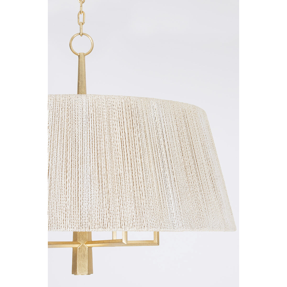 Azar 6 Light 30 inch Vintage Gold Leaf Pendant Ceiling Light