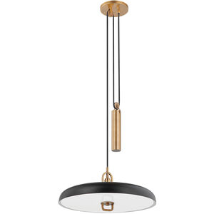 Plummet LED 18 inch Patina Brass/Soft Black Pendant Ceiling Light