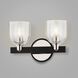 Munich 2 Light 12 inch Carbide Black and Polished Nickel Bath And Vanity Wall Light