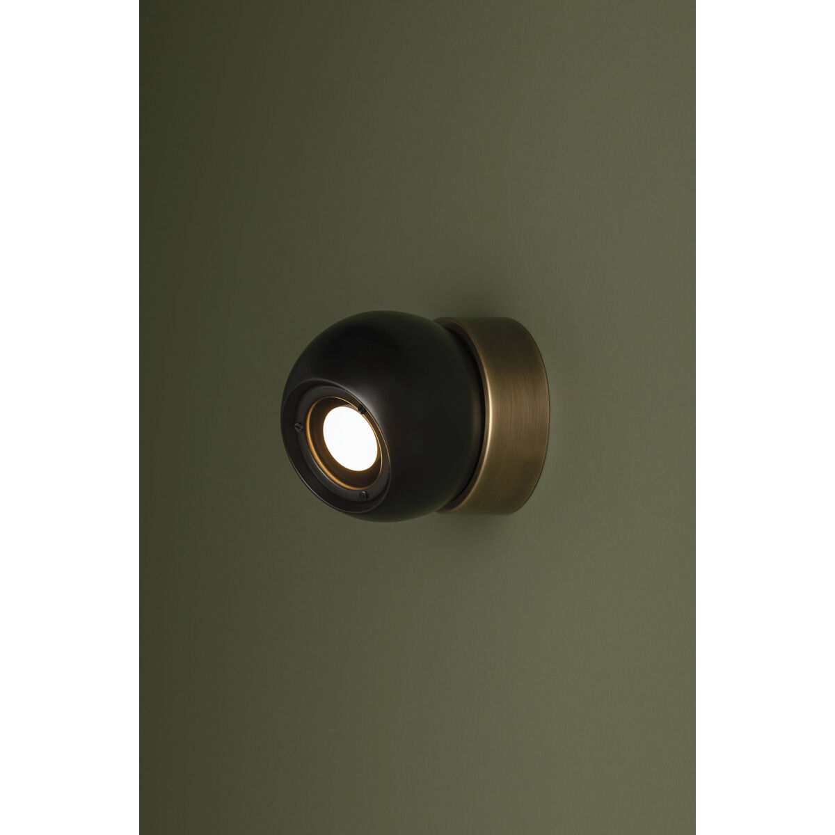 Odin 1 Light 5.5 inch Patina Brass and Soft Black Flush Mount Ceiling Light in Patina Brass/Soft Black