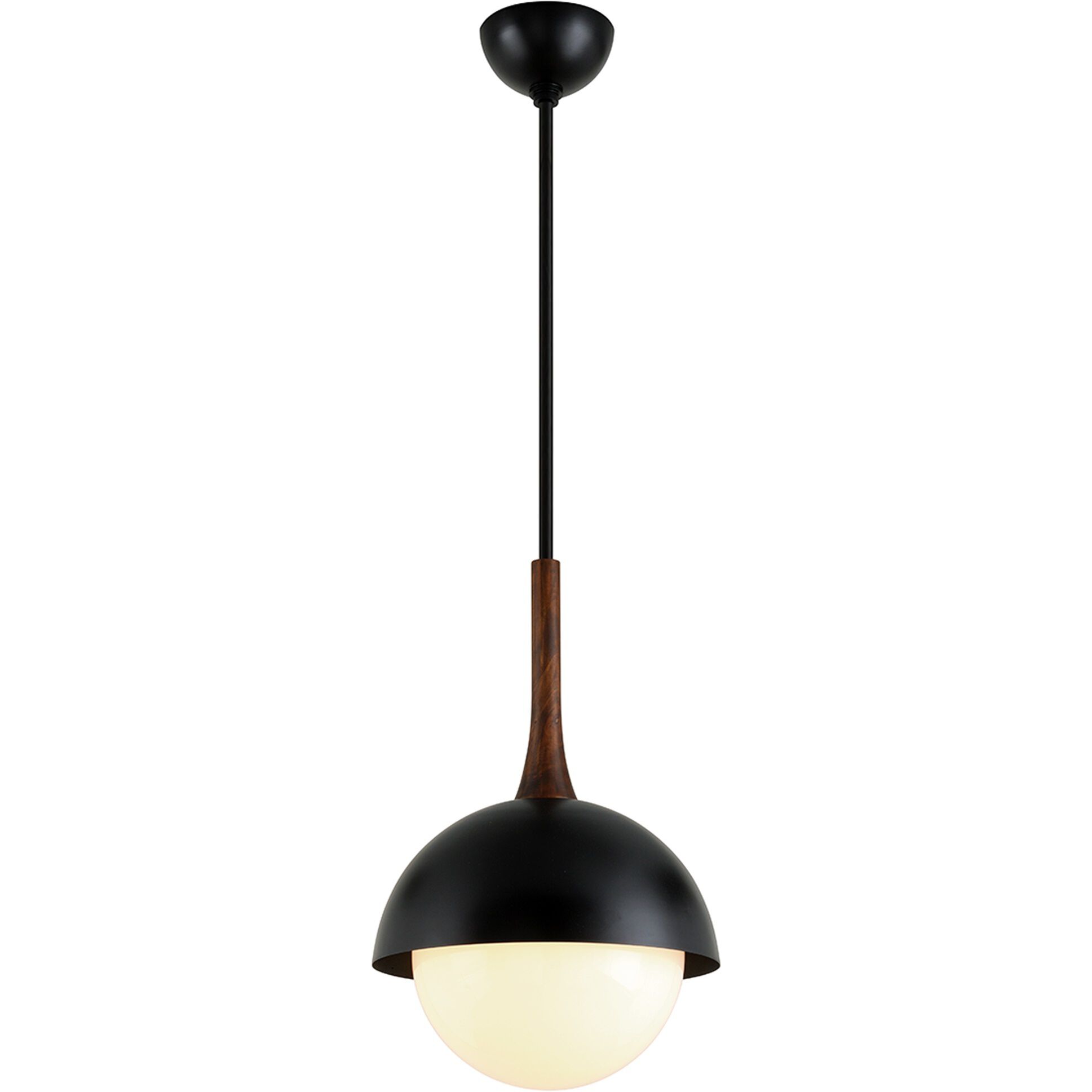 Cadet 1 Light 15 inch Black And Natural Acacia Pendant Ceiling Light 
