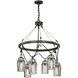 Citizen 6 Light 25 inch Graphite And Polished Nickel Chandelier Ceiling Light, Clear Pressed Glass