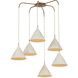 Benson 6 Light 40 inch Patina Brass and Limewash Plaster Chandelier Ceiling Light