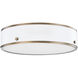 Eli 1 Light 16 inch Patina Brass/Soft White Flush Mount Ceiling Light