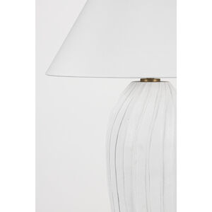 Deacon 31.5 inch 15.00 watt Patina Brass and Ceramic Loft White Table Lamp Portable Light