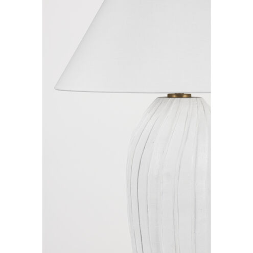 Deacon 31.5 inch 15.00 watt Patina Brass and Ceramic Loft White Table Lamp Portable Light