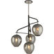 Odyssey 4 Light 29 inch Textured Black and Polished Nickel Chandelier Ceiling Light