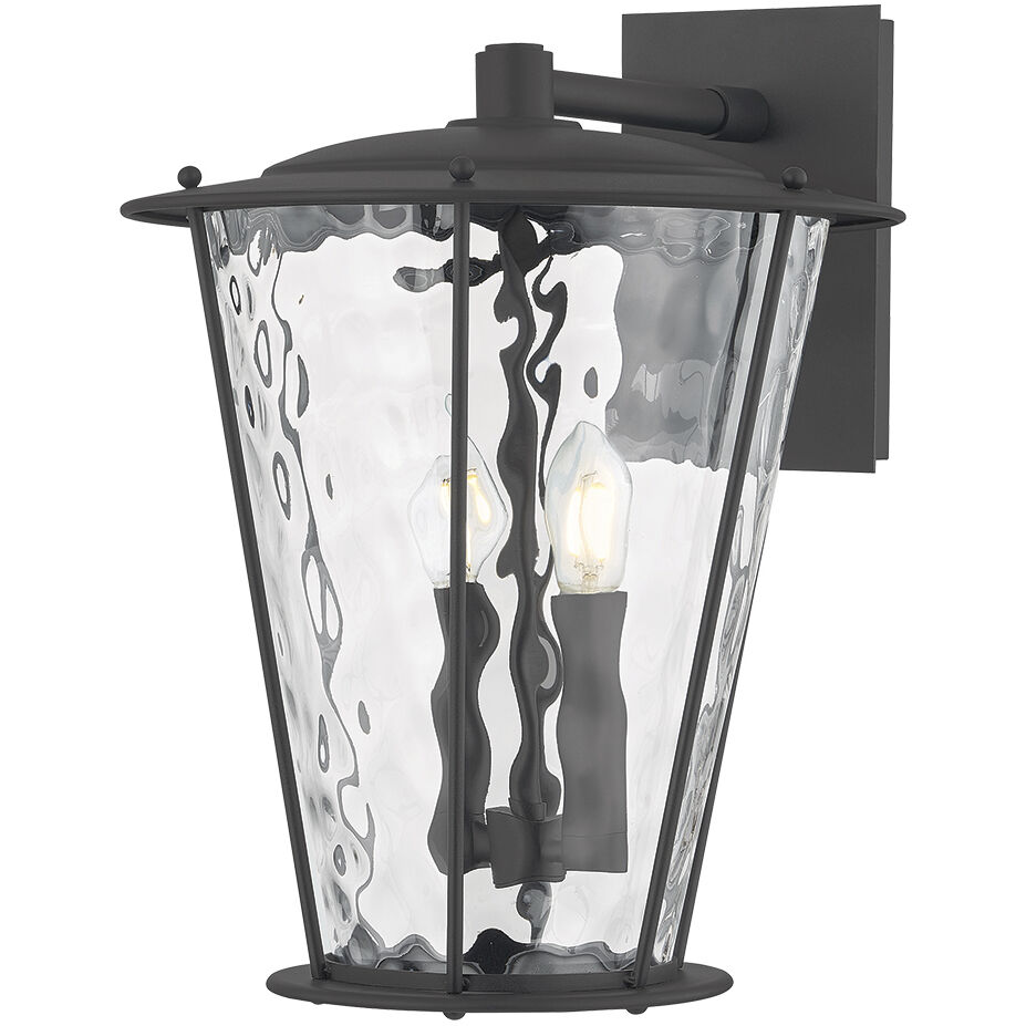 Jantzen 2 Light 16.5 inch Texture Black Outdoor Wall Sconce