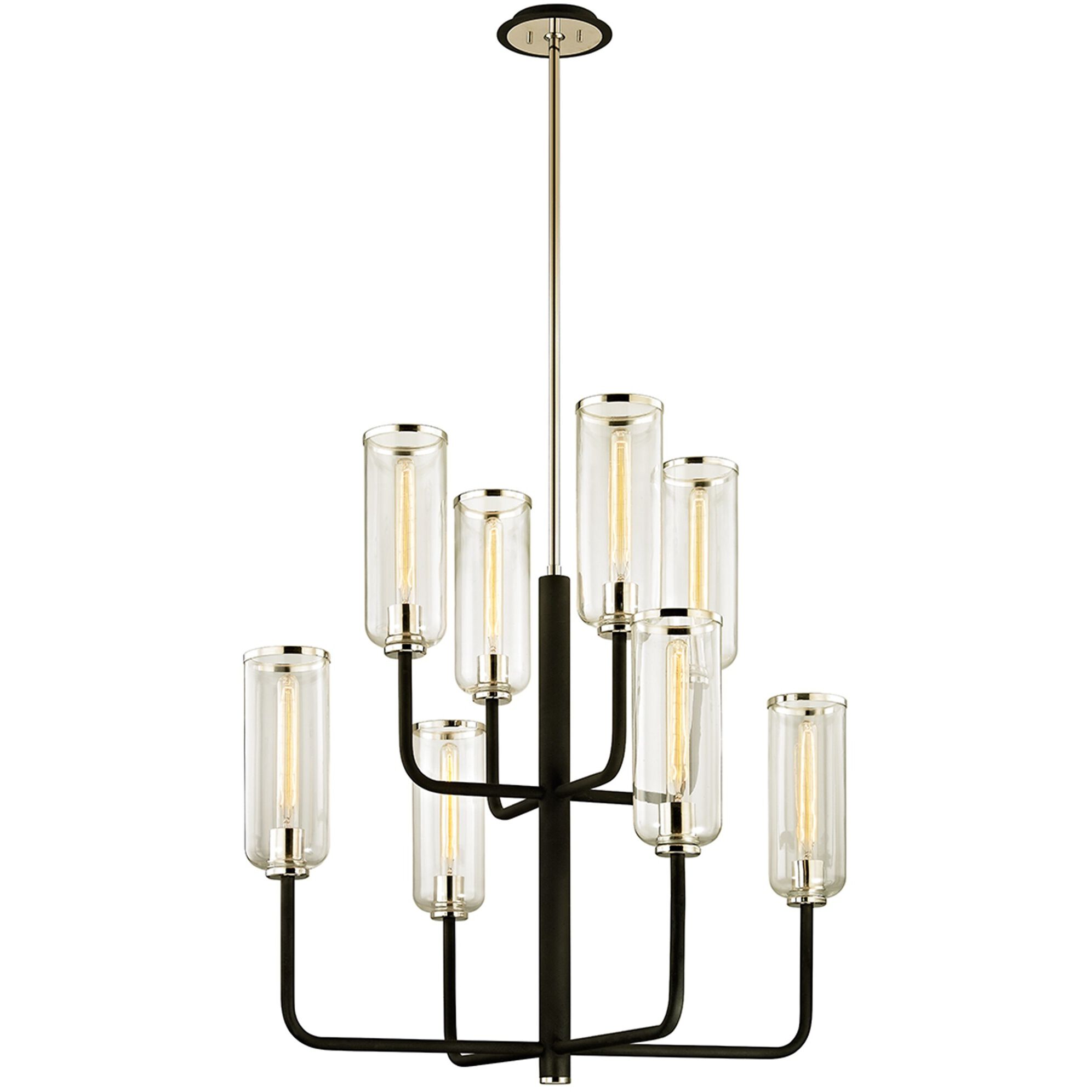 Aeon 8 Light 37 inch Carbide Black and Polished Nickel Chandelier Ceiling Light