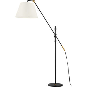 Navin 64.73 inch 60.00 watt Patina Brass/Textured Black Floor Lamp Portable Light
