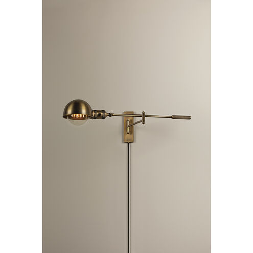 Cannon 17.5 inch 60.00 watt Patina Brass Plug-in Swivel Sconce Wall Light