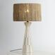 Palma 30 inch 15.00 watt Patina Brass/Ceramic Graphic White Table Lamp Portable Light