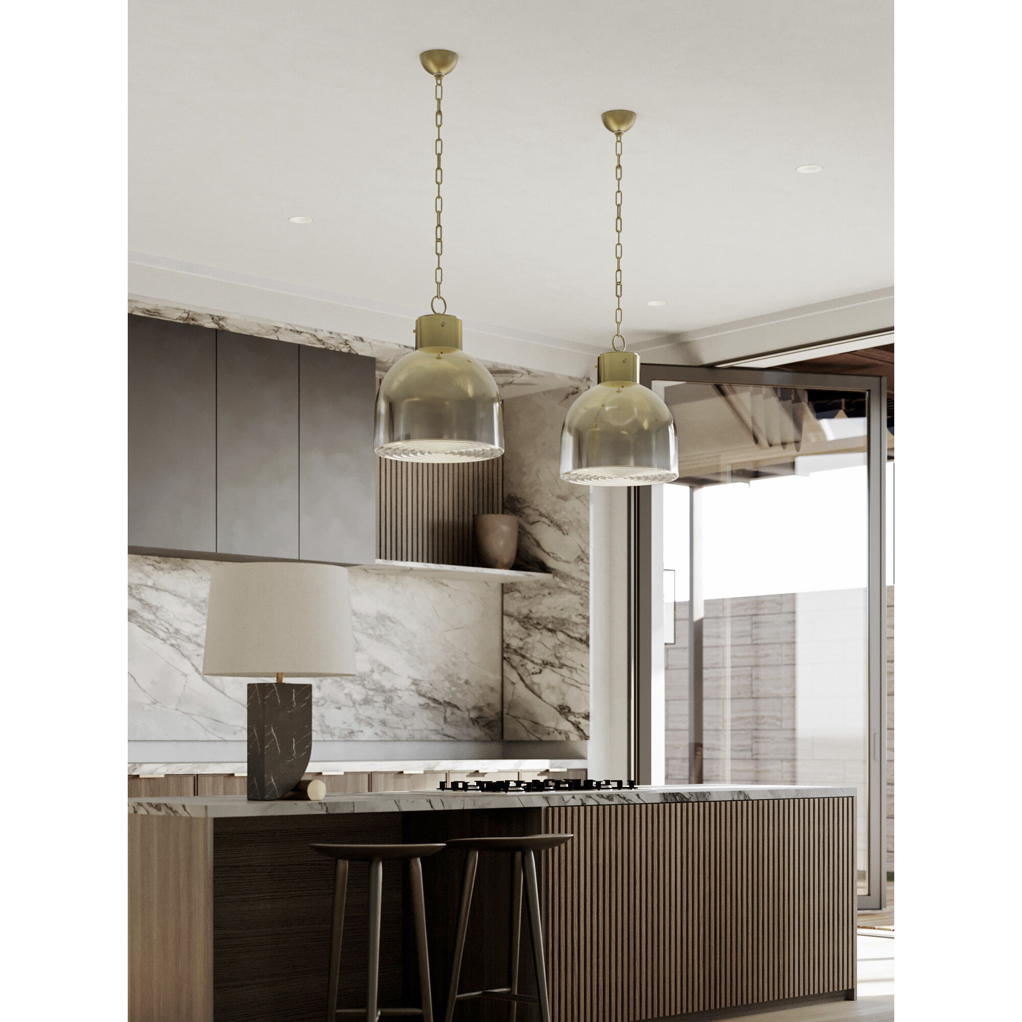 Beryl 1 Light 15.75 inch Patina Brass Pendant Ceiling Light