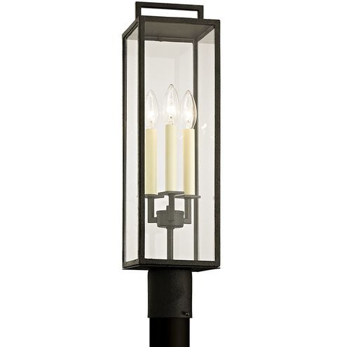 Beckham 3 Light 24 inch Forged Iron Post