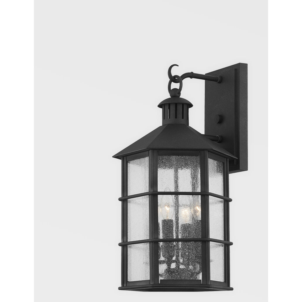 Lake County 4 Light 21 inch French Iron Outdoor Wall Sconce, Medium