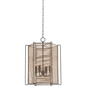 Ramon 4 Light 18 inch Textured Black Indoor Lantern Ceiling Light