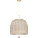 Lonnie 4 Light 20 inch Vintage Gold Leaf Pendant Ceiling Light