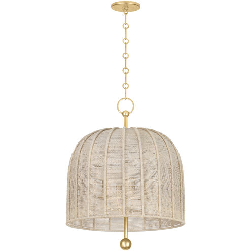 Lonnie 4 Light 20 inch Vintage Gold Leaf Pendant Ceiling Light