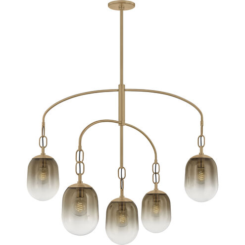 Harvey 5 Light 42 inch Patina Brass Chandelier Ceiling Light