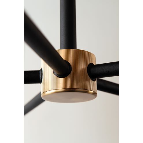 Emerson 5 Light 32 inch Carbide Black and Brushed Brass Chandelier Ceiling Light