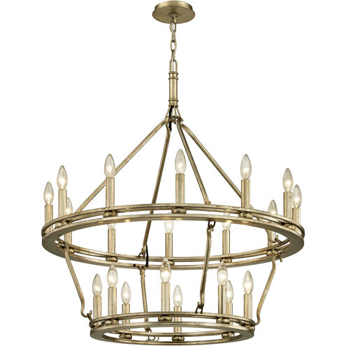 Sutton 20 Light 32 inch Champagne Silver Leaf Chandelier Ceiling Light