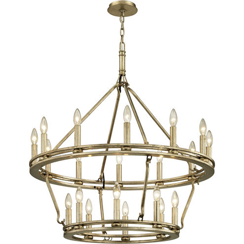 Sutton 20 Light 32 inch Champagne Silver Leaf Chandelier Ceiling Light