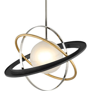 Apogee 1 Light 30 inch Bronze Gold Leaf And Stainless Chandelier Ceiling Light