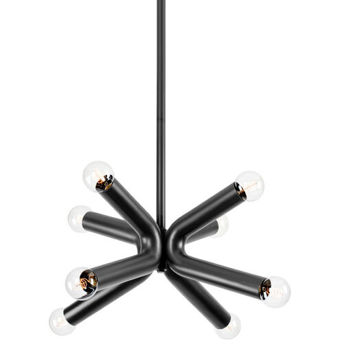 Dash 8 Light 34 inch Soft Black Chandelier Ceiling Light