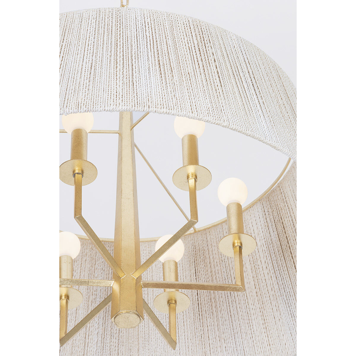 Azar 6 Light 30 inch Vintage Gold Leaf Pendant Ceiling Light