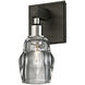 Citizen 1 Light 4.5 inch Graphite And Polished Nickel Bath And Vanity Wall Light, Clear Pressed Glass