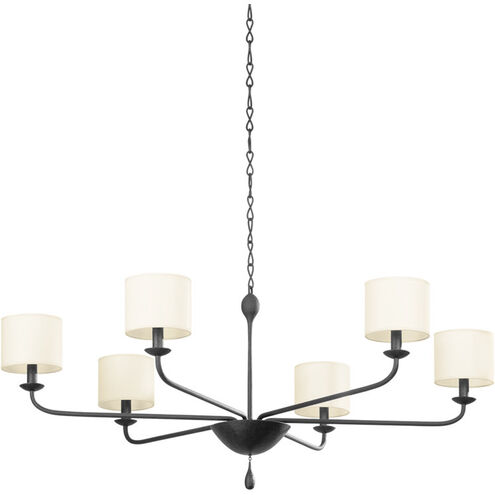 Osmond 6 Light 37 inch Black Iron Chandelier Ceiling Light