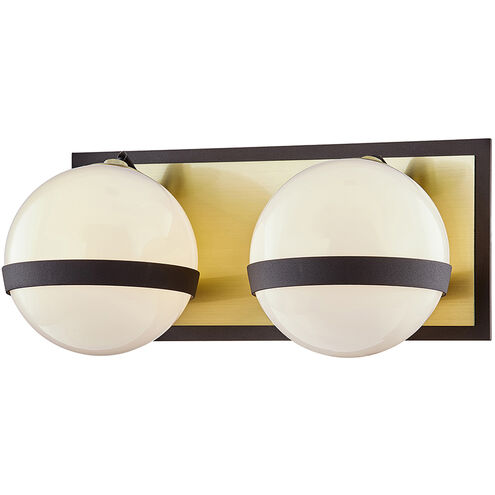 Ace 2 Light 12.5 inch Textured Bronze Brushed Brass Bath And Vanity Wall Light