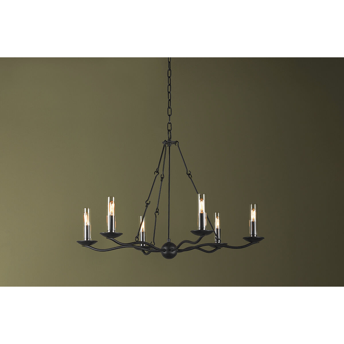 Sawyer 6 Light 36 inch Forged Iron Chandelier Ceiling Light