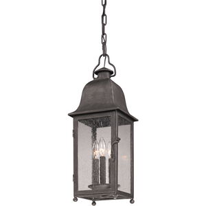 Larchmont 3 Light 8 inch Aged Pewter Outdoor Pendant