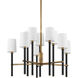 Belvedere 1 Light 32 inch Patina Brass/Textured Black Chandelier Ceiling Light