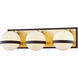 Ace 3 Light 19.75 inch Textured Bronze/Brushed Brass Bath Vanity Wall Light