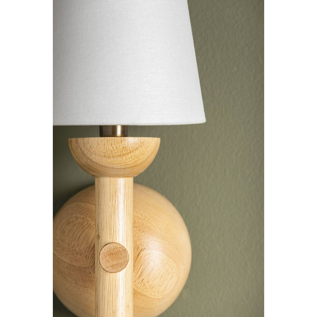 Iver 1 Light 6 inch Patina Brass Wall Sconce Wall Light, Carved from Turned Wood