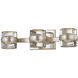 Splash LED 18.25 inch Silver Leaf Bath And Vanity Wall Light, Clear Pressed Glass