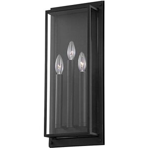 Winslow 3 Light 22 inch Textured Black Outdoor Wall Sconce