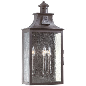 Newton 3 Light 23.75 inch Soft Off Black Outdoor Wall Sconce