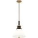 Staton 1 Light 12 inch Patina Brass and Bronze Pendant Ceiling Light