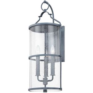 Burbank 3 Light 25 inch Weathered Zinc Outdoor Wall Sconce