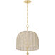 Lonnie 3 Light 15.25 inch Vintage Gold Leaf Pendant Ceiling Light