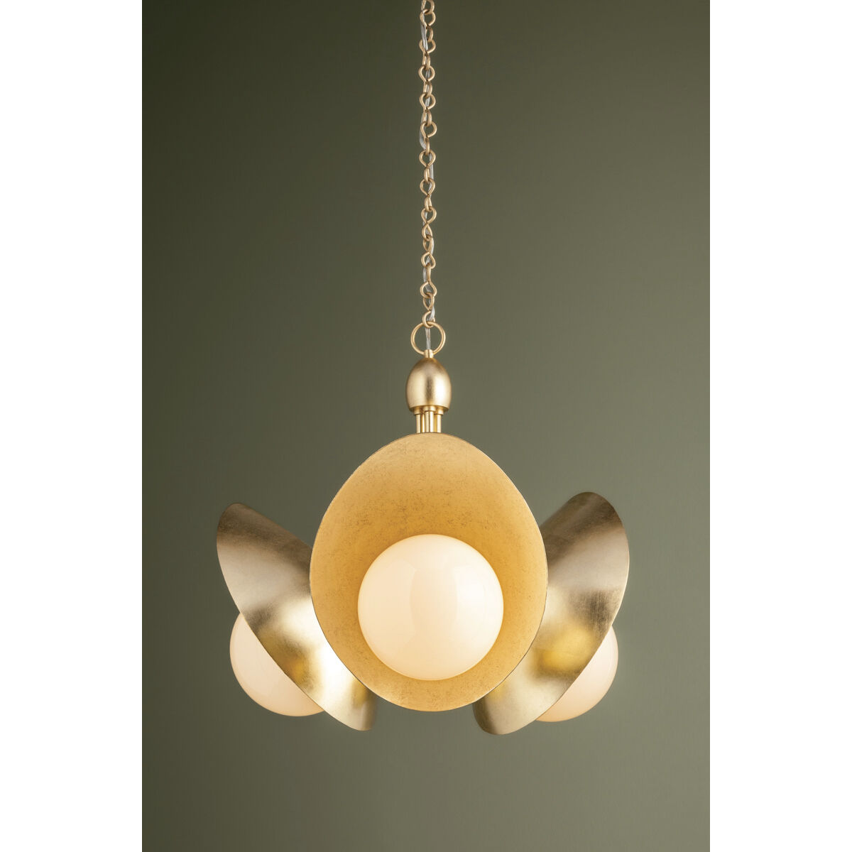 Olson 3 Light 24.25 inch Vintage Gold Leaf Chandelier Ceiling Light