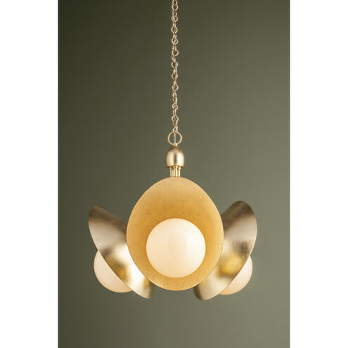 Olson 3 Light 24.25 inch Vintage Gold Leaf Chandelier Ceiling Light